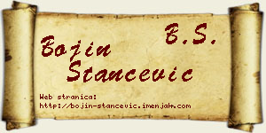 Bojin Stančević vizit kartica